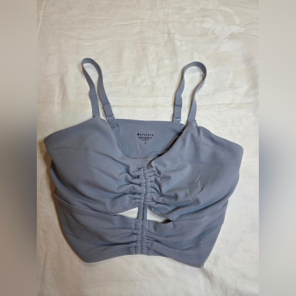 Athleta Light Gray Crop Top - Picture 2 of 6